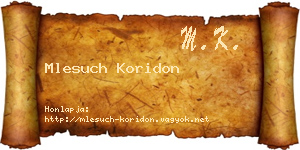 Mlesuch Koridon névjegykártya